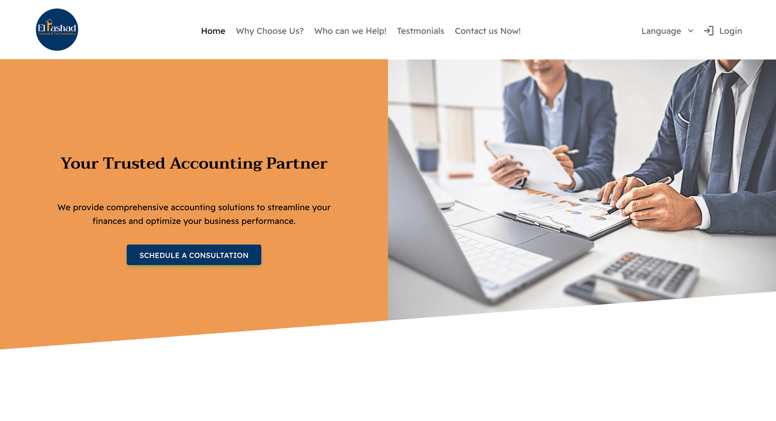 Corporate website with booking service